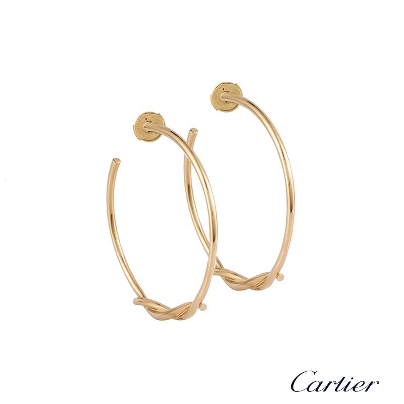 Cartier 18k Rose Gold Entrelaces Hoop 