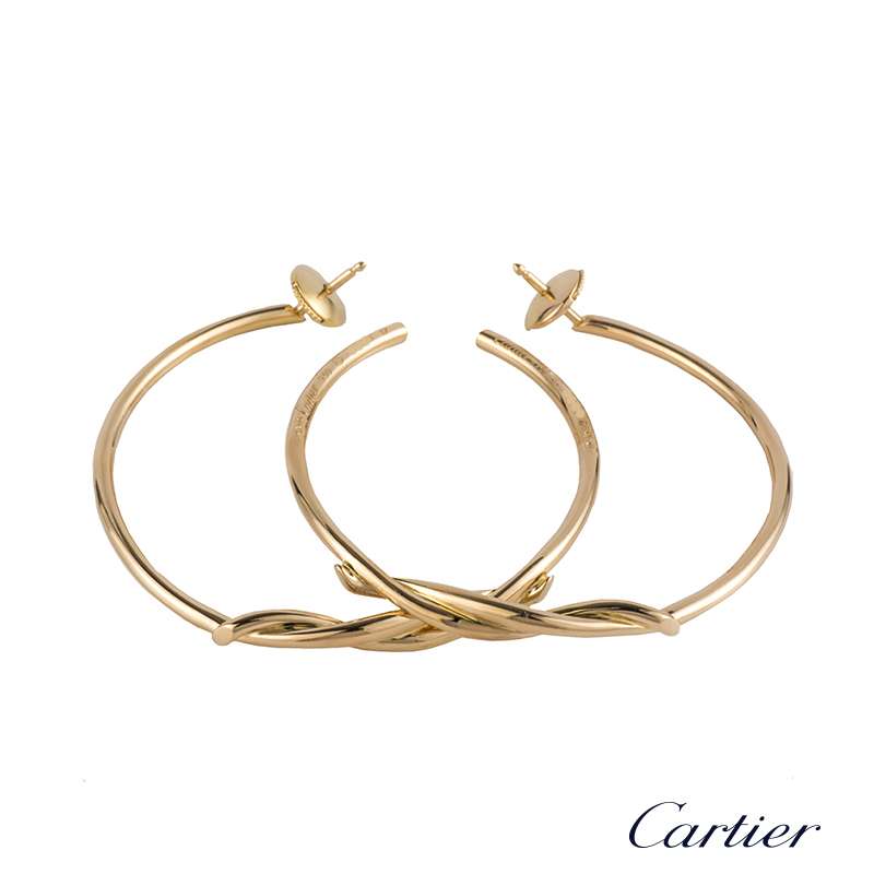 Cartier 18k Rose Gold Entrelaces Hoop 