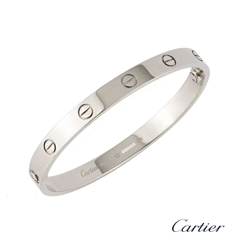 Cartier 18k White Gold Plain Love 