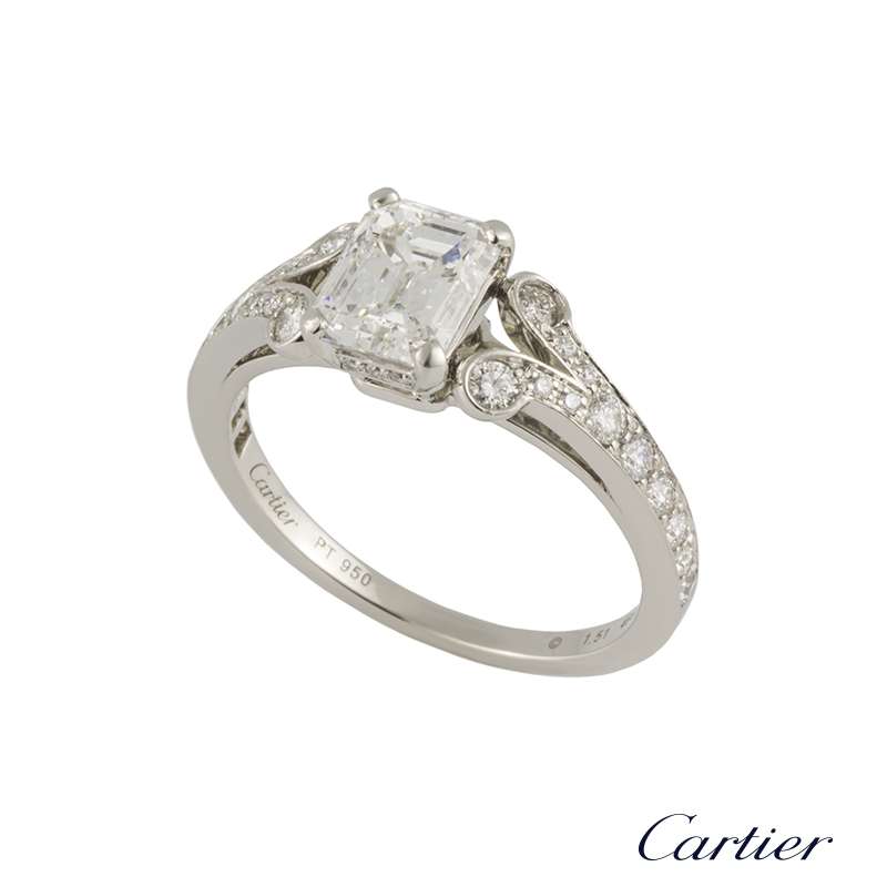 Cartier Emerald Cut Diamond Ring in 