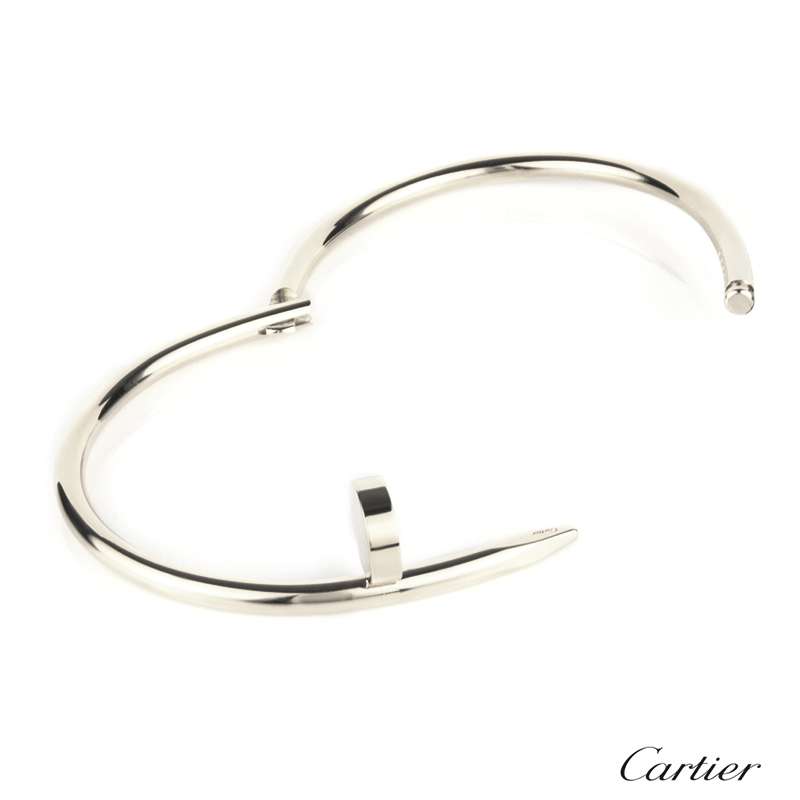 Cartier 18k White Gold Juste Un Clou Bangle Size 18 B6037618 | Rich ...