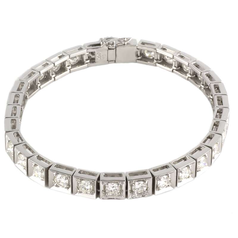 18k White Gold Diamond Line Bracelet 6.90ct | Rich Diamonds