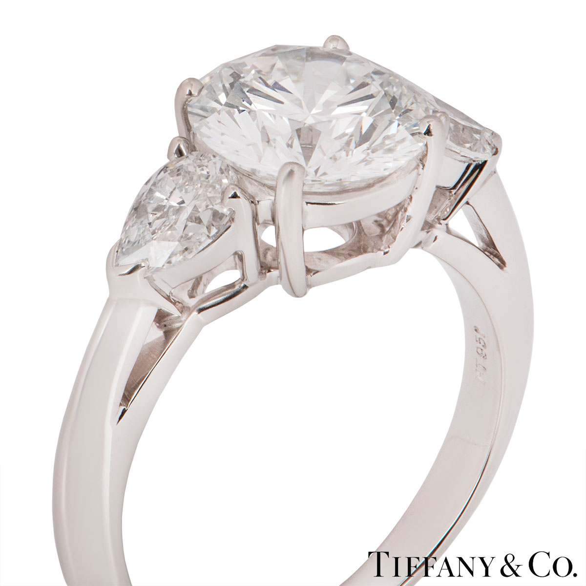 Tiffany & Co. Platinum Diamond Three Stone Ring | Rich Diamonds