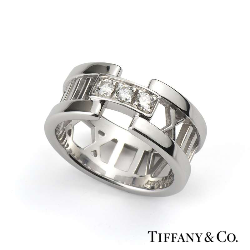 Tiffany & Co. 18ct White Gold Diamond Atlas Ring | Rich Diamonds