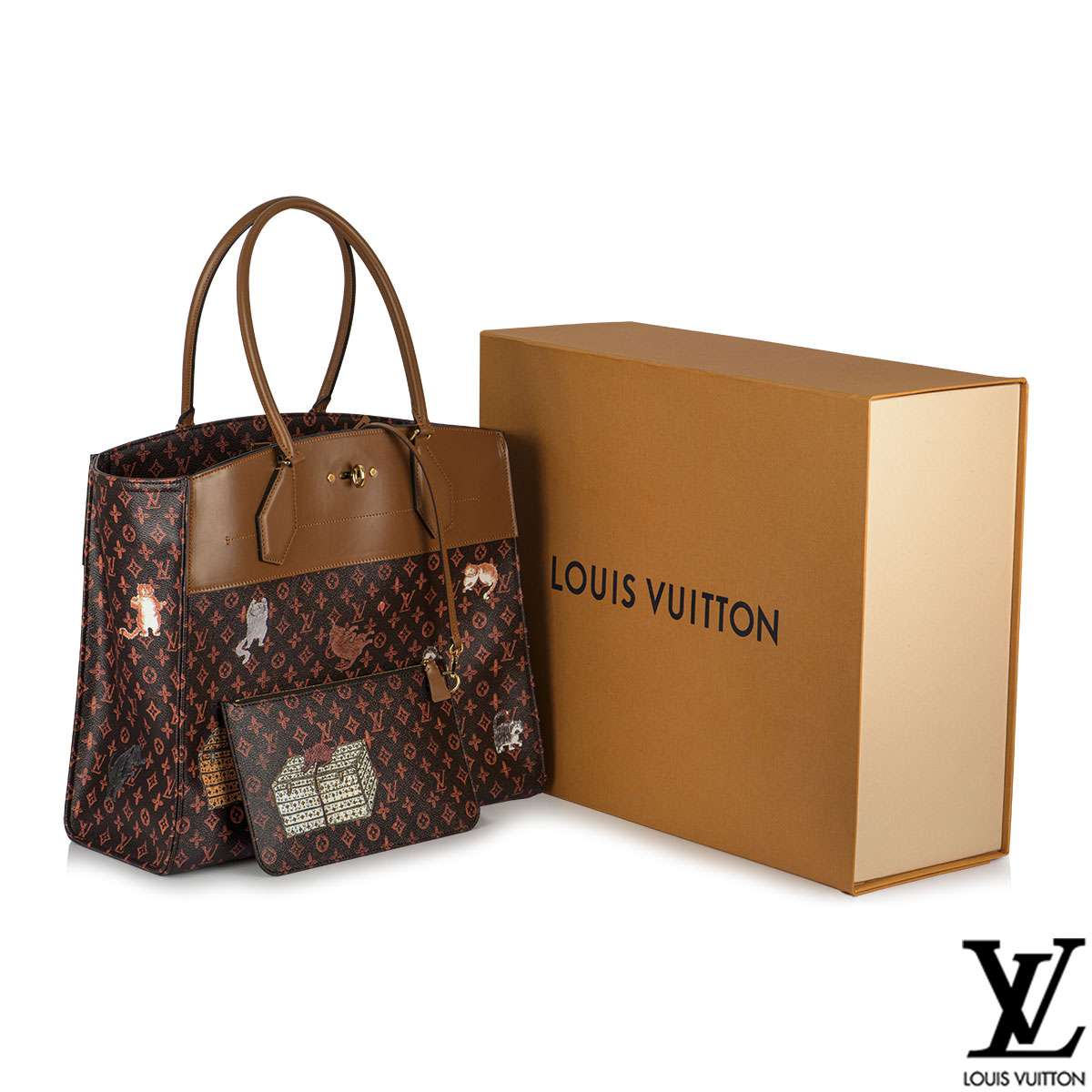 Louis Vuitton x Grace Coddington Keepall Bandouliere Catogram 55