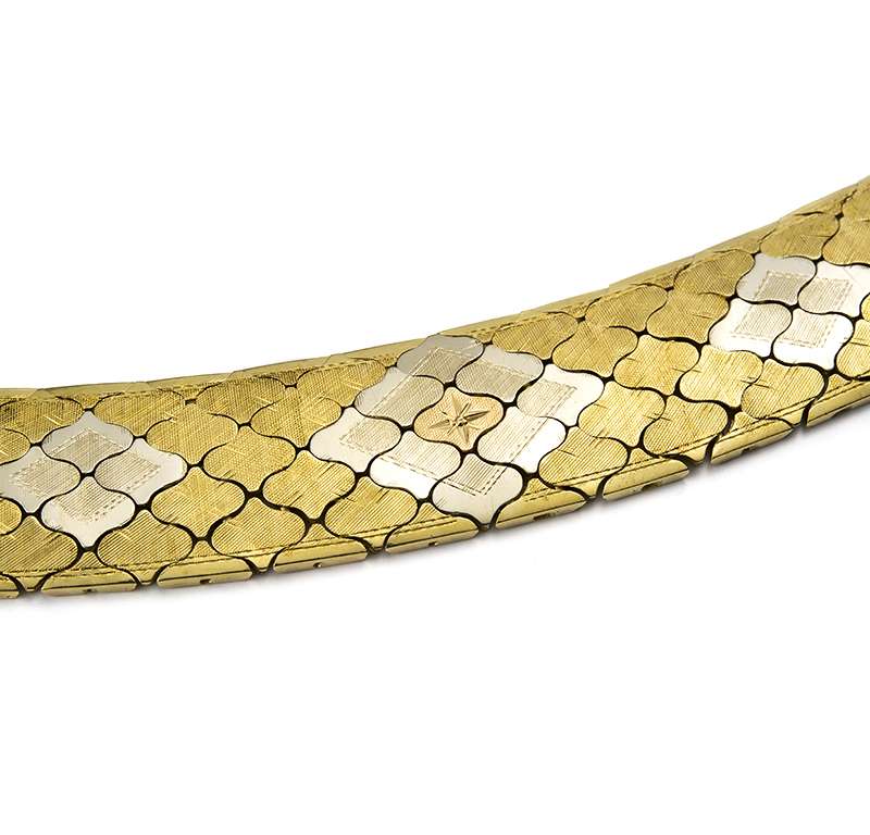 Vintage Bi Colour Gold Snake Bangle Bracelet