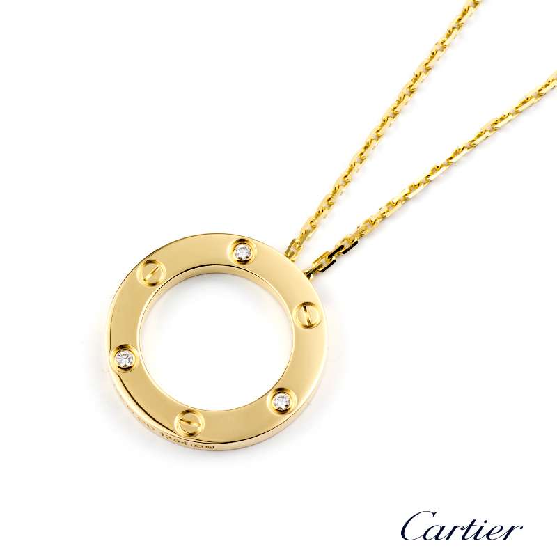 cartier love necklace yellow