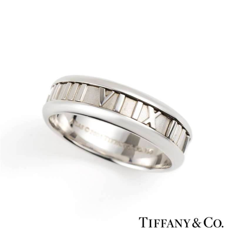 Tiffany \u0026 Co. 18k White Gold Atlas Ring 