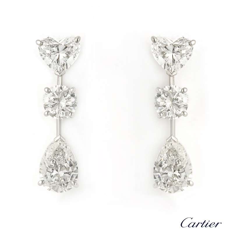 cartier diamond drop earrings