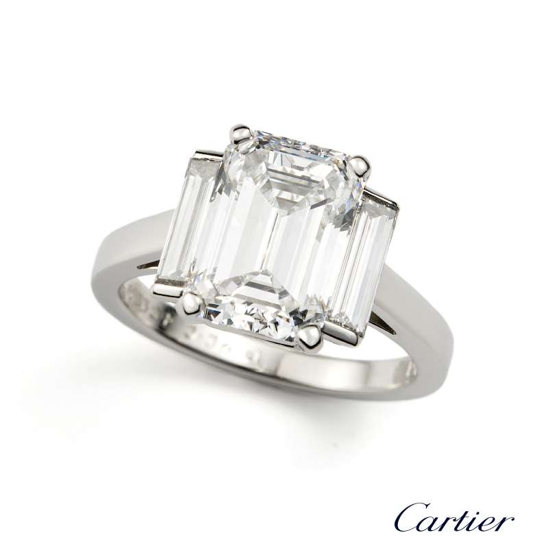 cartier emerald cut wedding ring