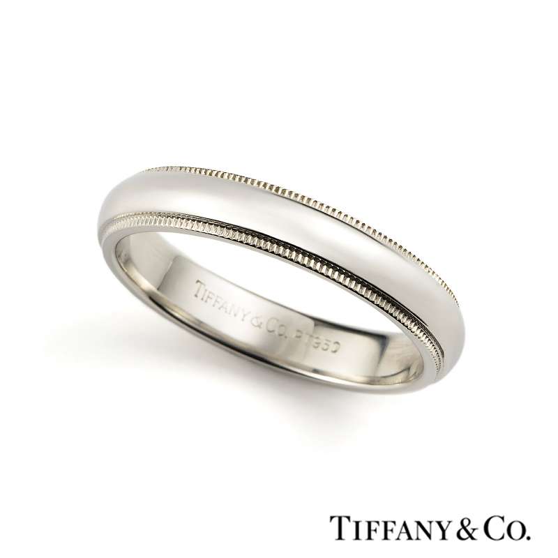 Tiffany Milgrain Platinum Wedding Band 4mm 57 – STYLISHTOP