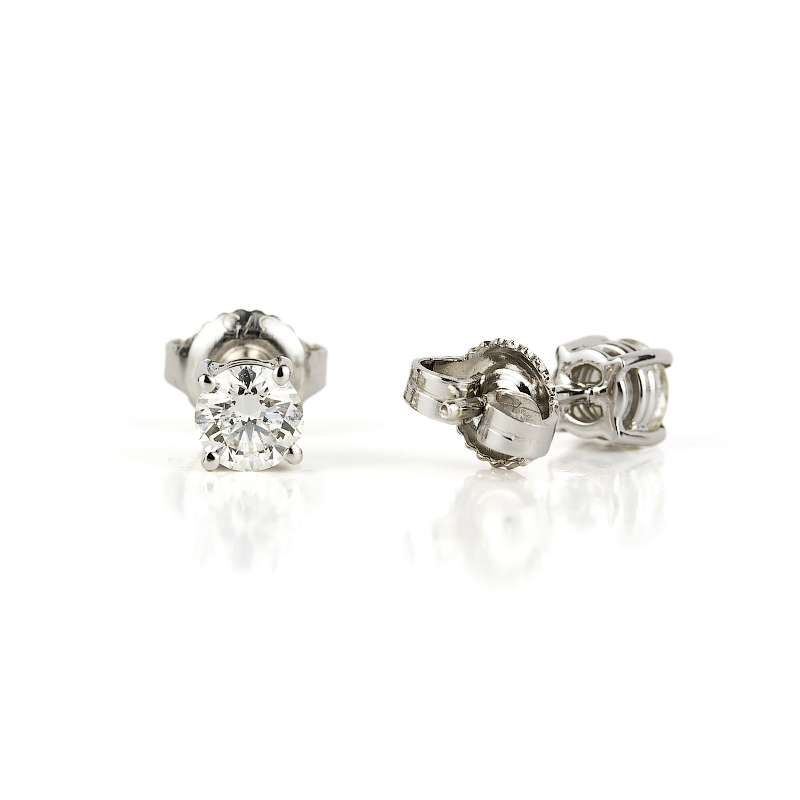 9ct White Gold Diamond Stud Earrings 0.50ct Total | Rich Diamonds