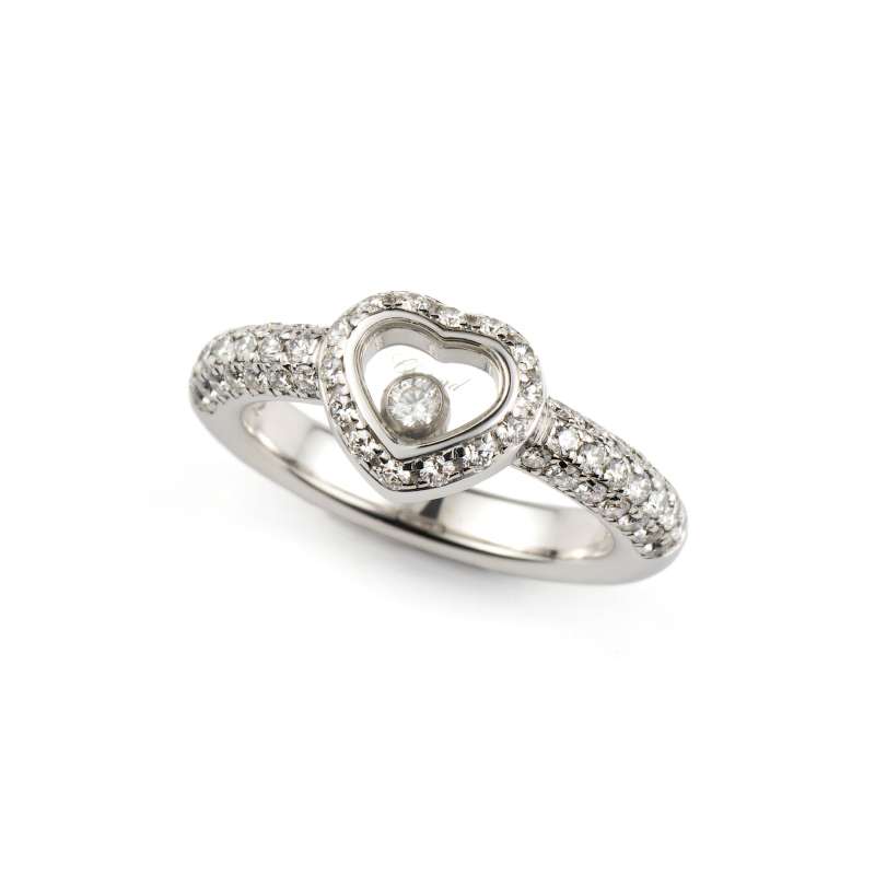 Chopard 18k White Gold Happy Diamonds Ring | Rich Diamonds