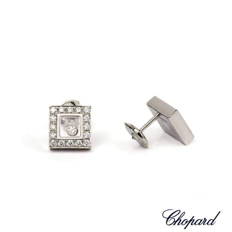 Chopard Happy Bubbles White Gold Diamond Earrings 836983-1001