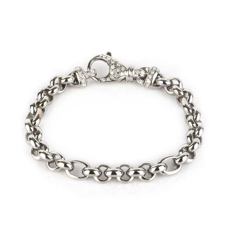 18k White Gold Diamond Link Bracelet | Rich Diamonds