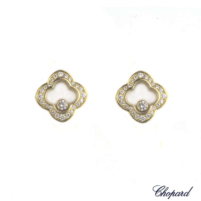 Louis Vuitton Diamond Stud Earrings 18k Yellow Gold