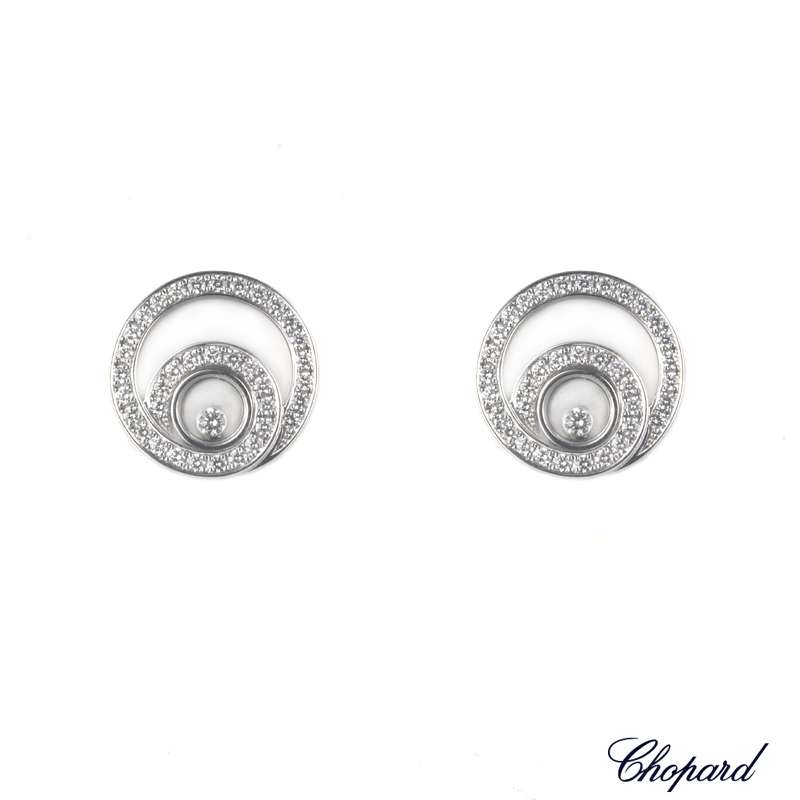 Chopard Happy Bubbles White Gold Diamond Earrings 836983-1001