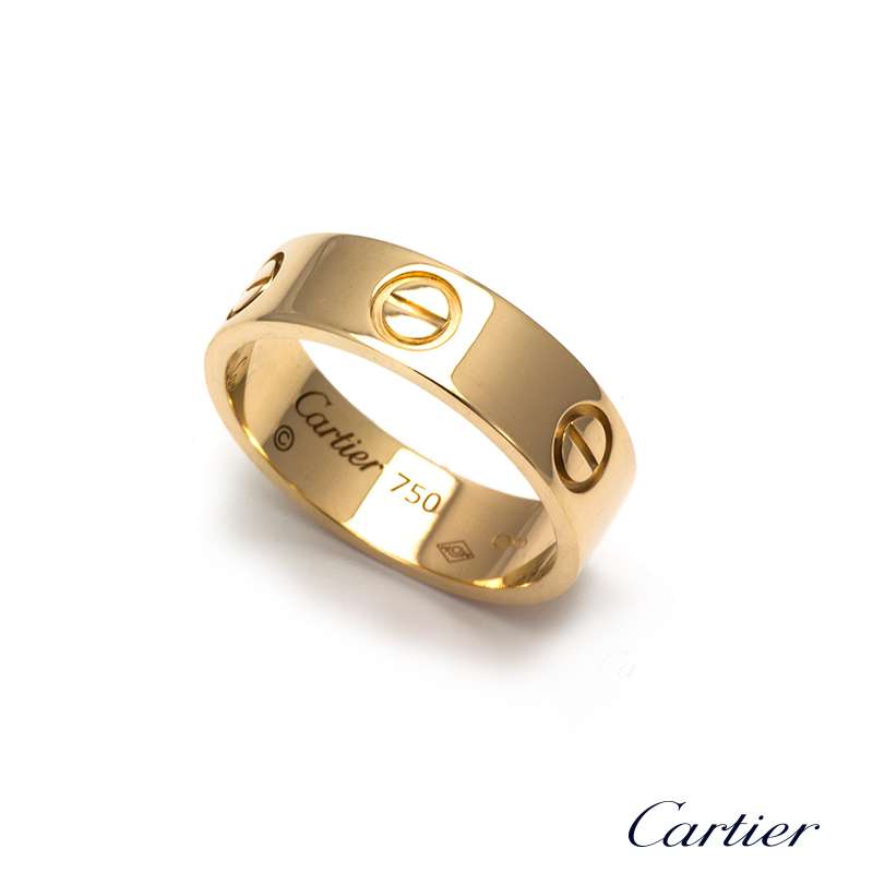 Cartier 18k Yellow Gold Love Ring Size 54 B Rich Diamonds