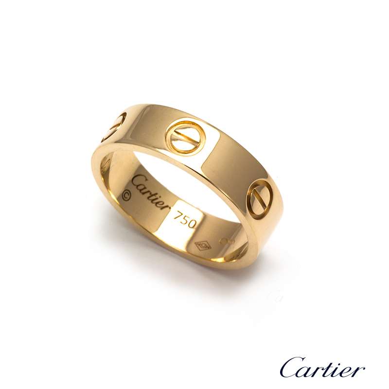 Cartier 18k Yellow Gold Love Ring Size 