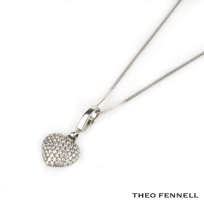 Theo Fennell 18k White Gold Diamond Pendant/Charm | Rich Diamonds