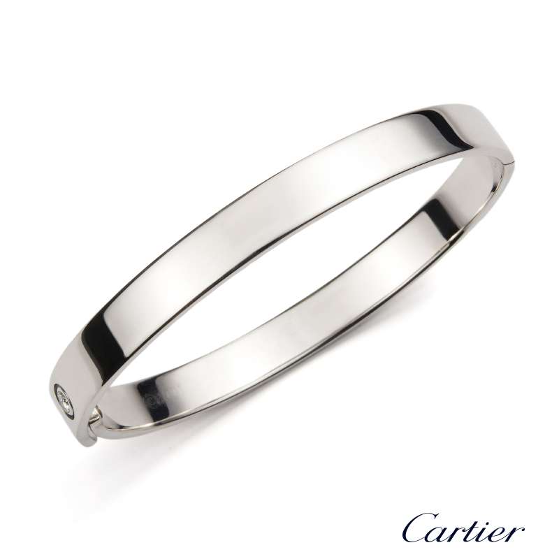 18k White Gold Cartier Hinged Love 