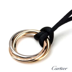 18K Cartier Trinity Necklace on Cord