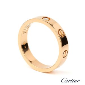 18PG Cartier Love Ring Single Diamond Size 53