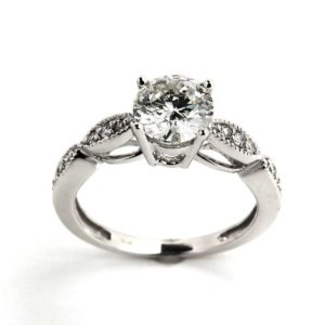 18WG 1.02CT G/H SI3 Round Diamond Ring