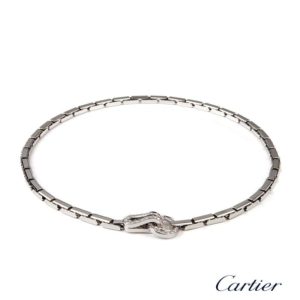 18WG Cartier Agrafe Diamond Pave Necklace N7023500