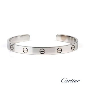 18WG Cartier Torque Love Bangle Size 17