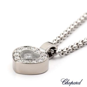 18WG Chopard Happy Diamonds Heart Necklace 79/2936-1001