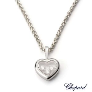 18WG Chopard Happy Diamonds Heart Necklace 79/4611-1001