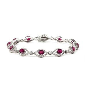 18WG Diamond 1.84TDW and Ruby Bracelet