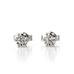18WG Diamond Stud Earrings 0.10TDW