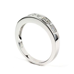 18WG Princess Diamond Half Eternity 0.74TDW