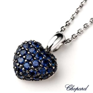 18WG  Chopard Sapphire Heart Necklace 79/4203-1016