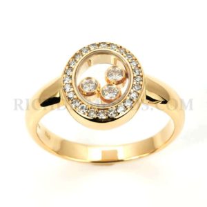 18YG Chopard Happy Oval Diamond Ring
