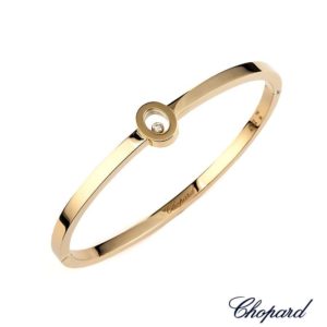 18YG Chopard Happy Diamond Oval Bangle 85/3876-0001