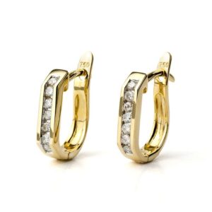 18YG Diamond 0.32TDW Hoop Earrings