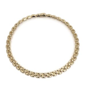 18YG Flat Link Necklace