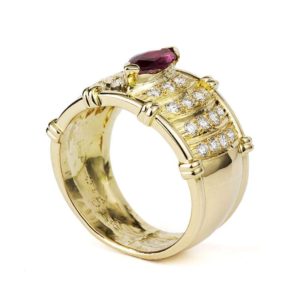 18YG Ruby 0.35ct and Diamond Ring