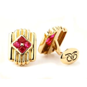 18YG Ruby Cufflinks