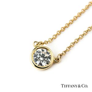 18YG Tiffany 0.50CT Diamond Necklace