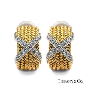 18YG Tiffany 0.50CT Diamond Earrings