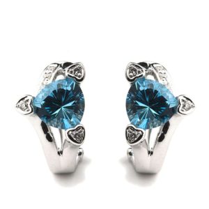 18WG Diamond and Topaz Earrings