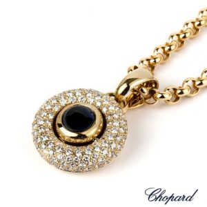Chopard 18k Yellow Gold Diamond Day-Night Pendant 79/2987-0001 B&P