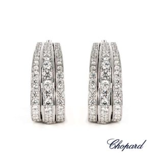 Chopard 18k White Gold Diamond Wave Earrings 84/4285-1001