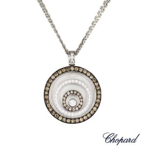 Chopard 18k White Gold Diamond Set Happy Spirit Pendant B&P 795425-1013