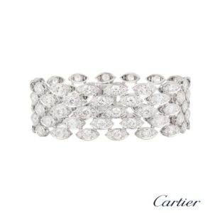 Cartier 18k White Gold Diamond Fancy Link Bracelet 24.80ct