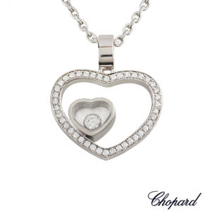 Chopard 18k White Gold Happy Diamonds Heart Pendant 79/7482